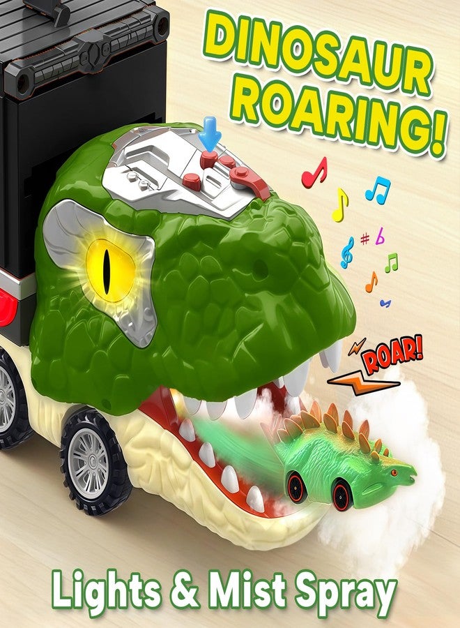 Gloween Dinosaur Toys for Kids 3-5, Dinosaur Truck with 8 Small Dinosaur Cars, Birthday Gifts Toys for 3 4 5+ Year Old Boy, Transport Carrier Truck for Toddlers, Great for Grandkids - Image 5